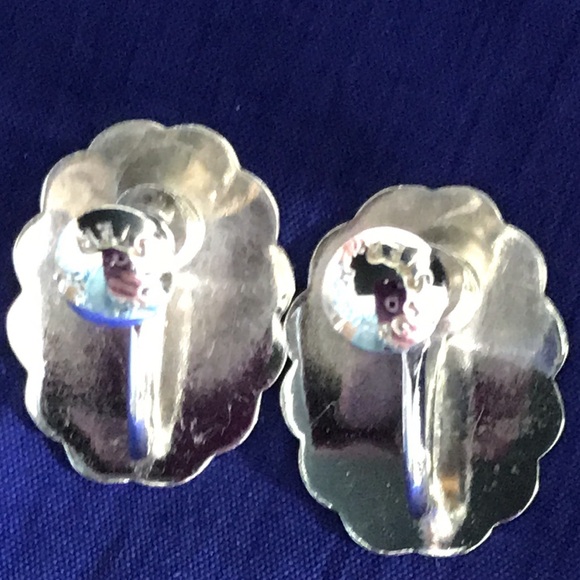 Vintage Forstner Sterling Silver Etched Brooch & Earrings, Scalloped Edges, Oval - Picture 12 of 14